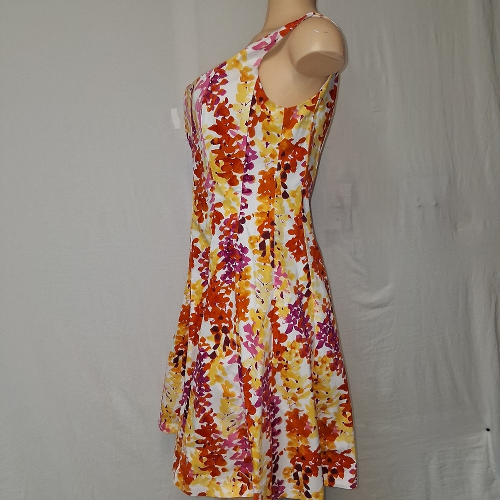 Jones Wear Multicolor Floral Midi Dress Sz 8 - Picture 17 of 17